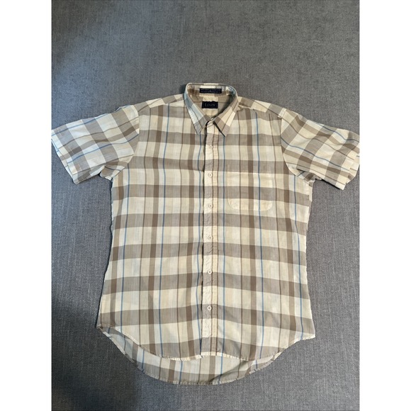 Levi's Other - Vintage Levi's Button Up Shirt Men's L Short Sleeve Plaid Single Stitch 80's